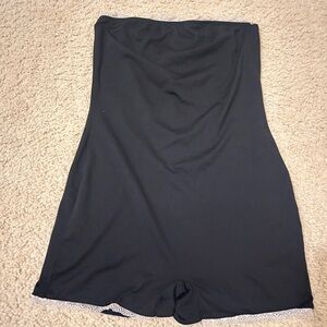 Chic Black Strapless Romper